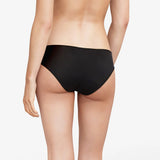 Back view of Maddie Hipster Brief in black showing smooth opaque knit for added comfort.
