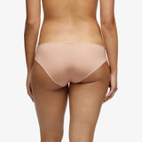 Back view of Maddie Hipster Brief in soft pink showcasing smooth opaque knit design.