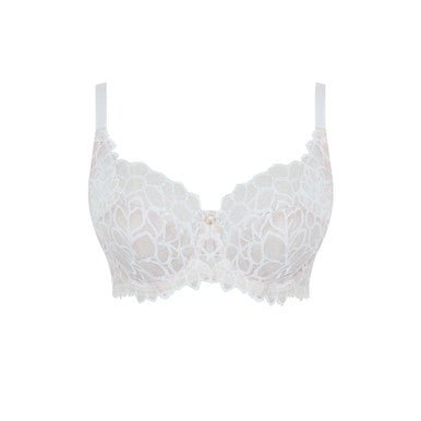Panache Allure Full Cup Bra Ivory, detailed product shot of elegant ivory lace full cup bra for larger busts.