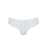 Product flat lay of Allure Brazilian Brief Ivory by Panache, medium coverage lace brief with cotton gusset.