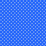 Blue fabric with white polka dots