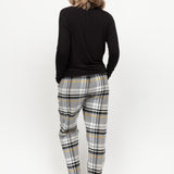 Parker Grey Check Flannel/Slouch PJ Set Black