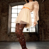Platino Patterned Floral Tights Pantyhose
