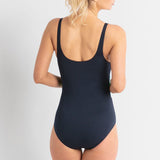 Rozella Triangle Splice One Piece Swimsuit Navy