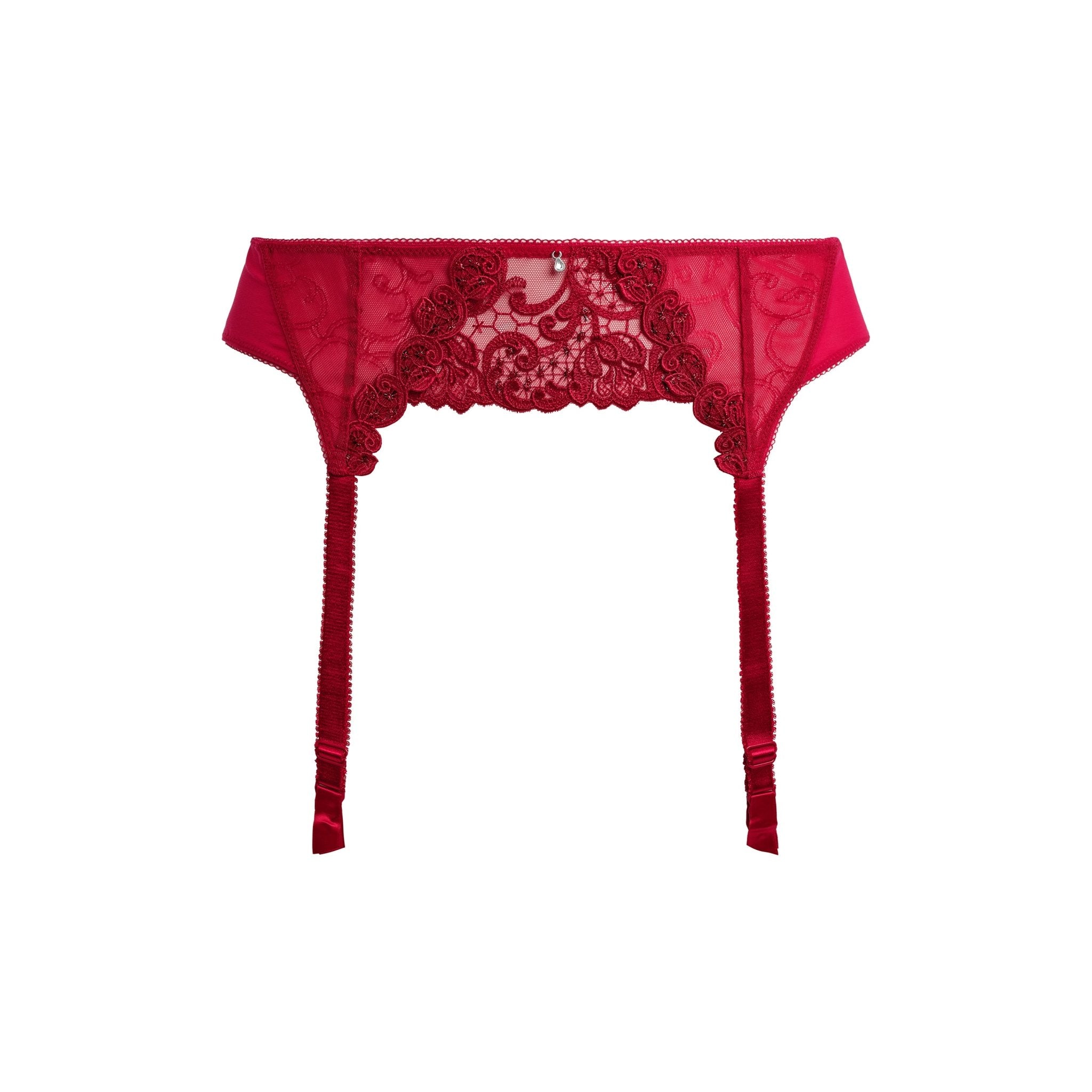 sexy red suspender belt, red lace garter belt for stockings, fantasie Portia red suspender belt