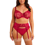 stunning red lace bra, Fantasie red lacy bra, Red lace bra for fuller cups, large bust size red bra