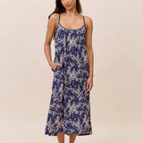 Cheri Blossom Ecovero Strappy Maxi Nightie Navy