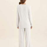 Feather Soft Long Sleeve Top and Wide Leg Pant Ecru