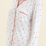 Kate Modal Soft Full Length PJ Set Ecru Hearts