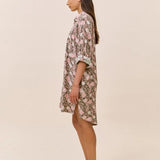 Meribel Brushed Soft Pleat Front Nightshirt Strawberry