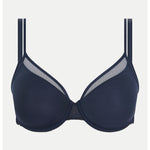 Studio image of the Pila Spacer Bra in Sailing Blue, showing seamless construction and underwire support.