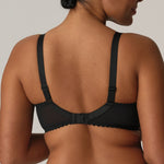 Back view of Prima Donna San Angel Full Cup Bra Peacock Feather on model, displaying adjustable straps and fit, available at The Foundation.