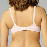 Back view of Reve 3D Plunge Contour Bra Sakura Pink, highlighting adjustable straps and microfiber band