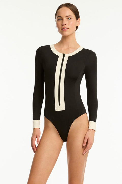 India Hicks Border Surf Suit Black
