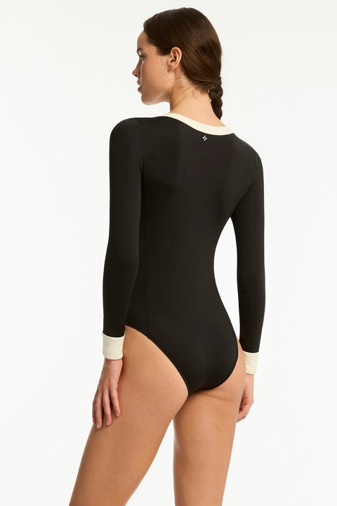 India Hicks Border Surf Suit Black