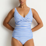 Amour Cross Front Multifit Singlet Top Denim Blue