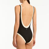 India Hicks Border One Piece Swimsuit Black