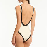 India Hicks Border One Piece Swimsuit Coconut