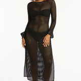 Surf Mesh Long Dress Black