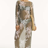 Aloha Mesh Long Dress Khaki