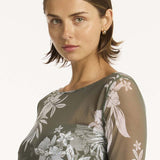 Aloha Mesh Long Dress Khaki