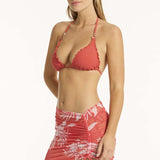 Aloha Drawstring Mini Mesh Skirt Flame