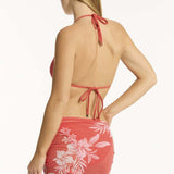 Aloha Drawstring Mini Mesh Skirt Flame