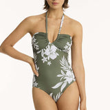 Aloha Halter Bandeau One Piece Khaki