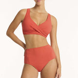 Messina Cross Front Multifit Bra Top Flame