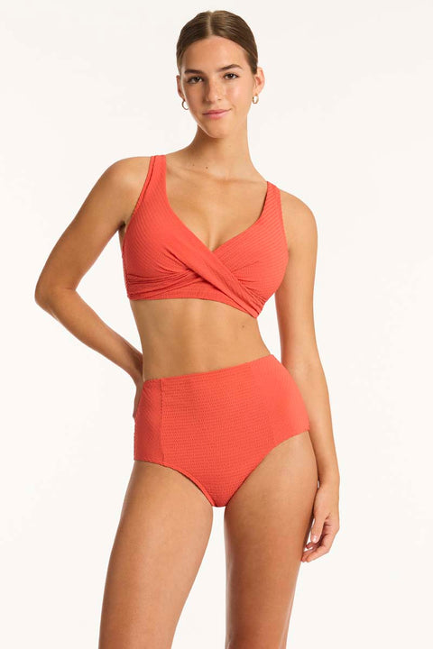 Messina Cross Front Multifit Bra Top Flame