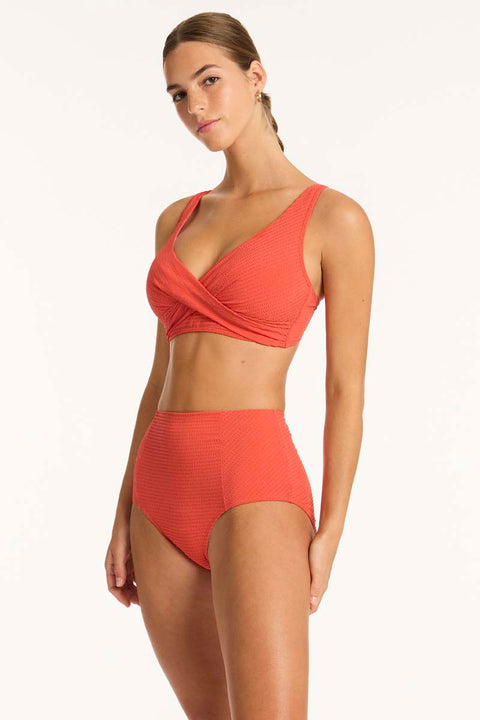 Messina Cross Front Multifit Bra Top Flame