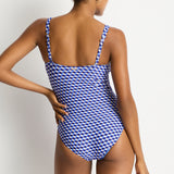 Solara Twist Front Multifit One Piece Blue