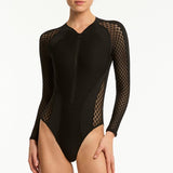 India Hicks Lace Surf Suit Black