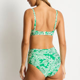 Palmera High Waist Gathered Side Pant Green