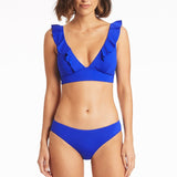 Essentials Frill Bra Top Cobalt