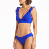 Essentials Frill Bra Top Cobalt