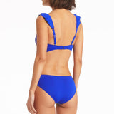 Essentials Frill Bra Top Cobalt