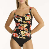 Juniper Twist Front Multifit Singlet Top Black