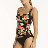 Juniper Twist Front Multifit Singlet Top Black