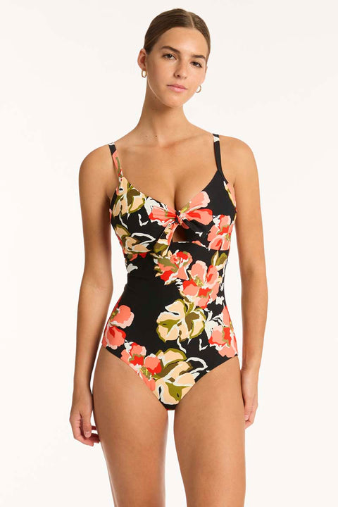 Juniper Tie Front DD/E One Piece Black