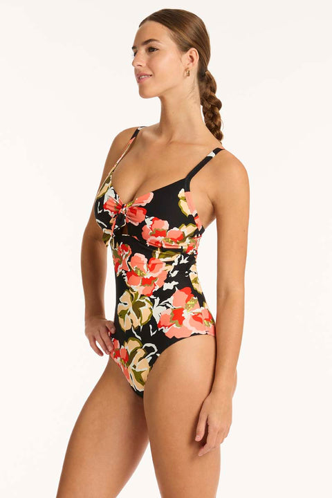 Juniper Tie Front DD/E One Piece Black