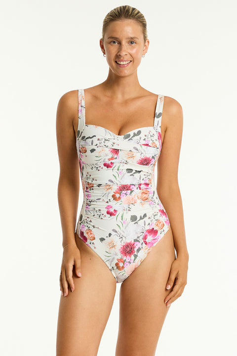 Belle Twist Front Multifit One Piece Swimsuit Coconut