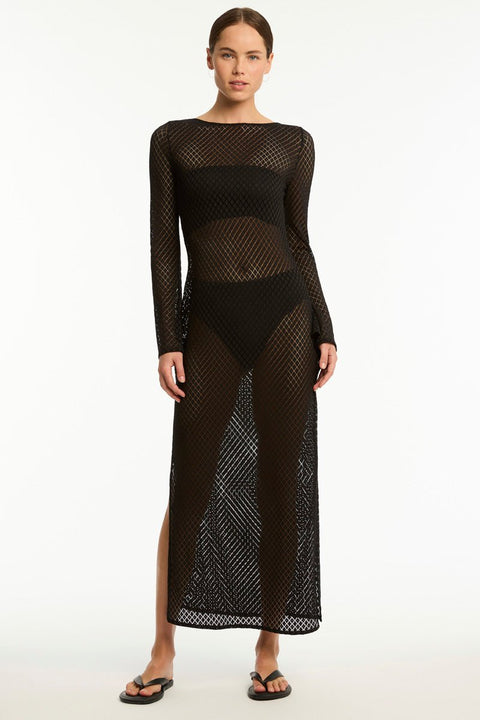 India Hicks Lace Cover Up Dress Black