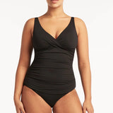 Essentials Cross Front Multifit Singlet Top Black