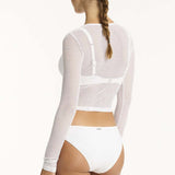 Drift Mesh Crop Top White