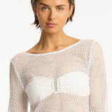 Surf Mesh Long Dress White