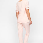 Back view of the Nora Rose Sally Pyjama Set, highlighting the smooth fabric drape and relaxed fit.