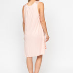 Back view of the Sally Lace-Detail Nightdress, highlighting its relaxed swing fit and gently shaped hem.