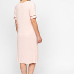 Nora Rose Sally Short Nightdress back view with rounded back neckline and relaxed fit.