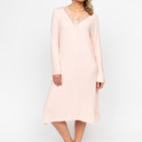 Sally Modal Jersey Long Sleeve Nightdress Peach